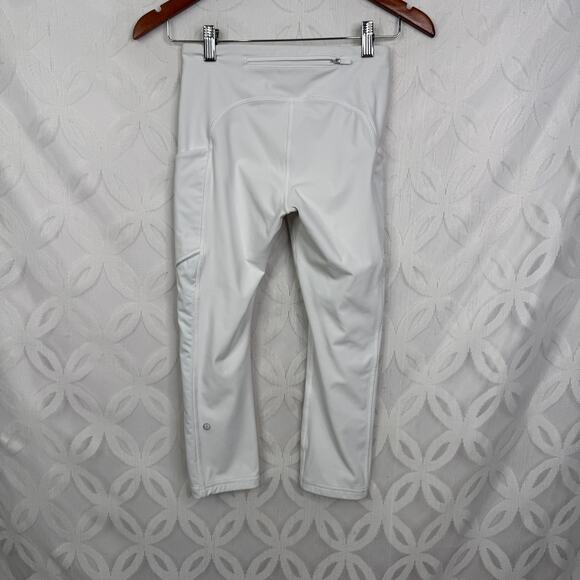 Lululemon Speed Up Crop 21" White Thick Legging Size 4 - Picture 9 of 11